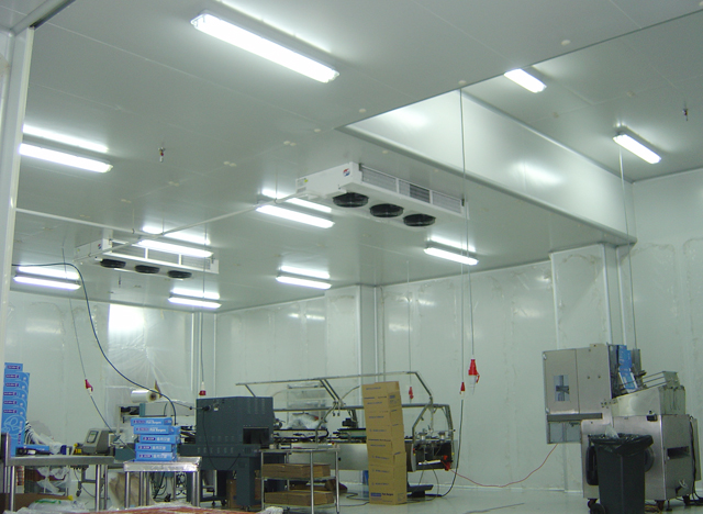 Dust-free aseptic food processing room
